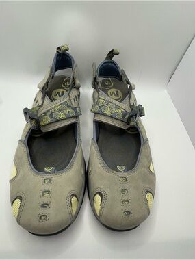 Merrell Siren Ginger Sandals Womens 9 Sporty Slingback Flats Grey Leather Hiking